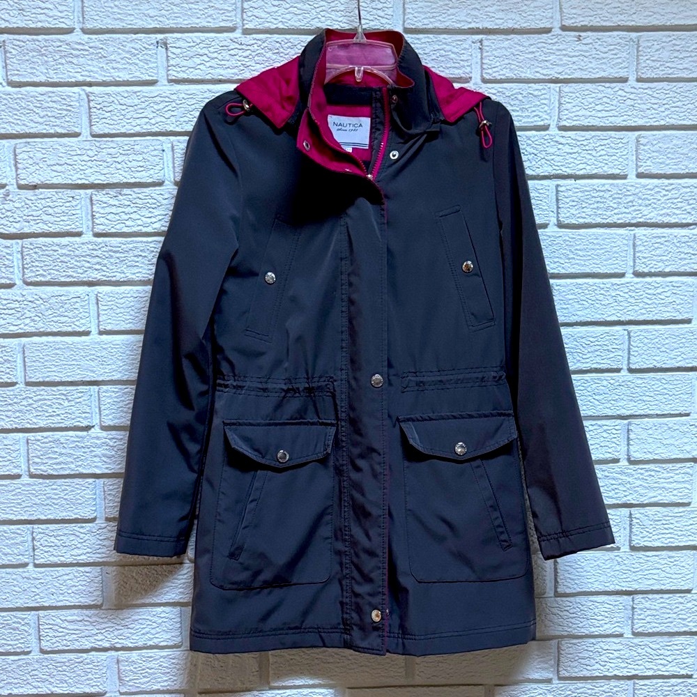 Nautica Grey Utility Jacket with Pink Accents